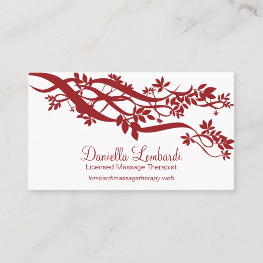 Moderne Zen rode takken Visitekaartje (Voorkant)