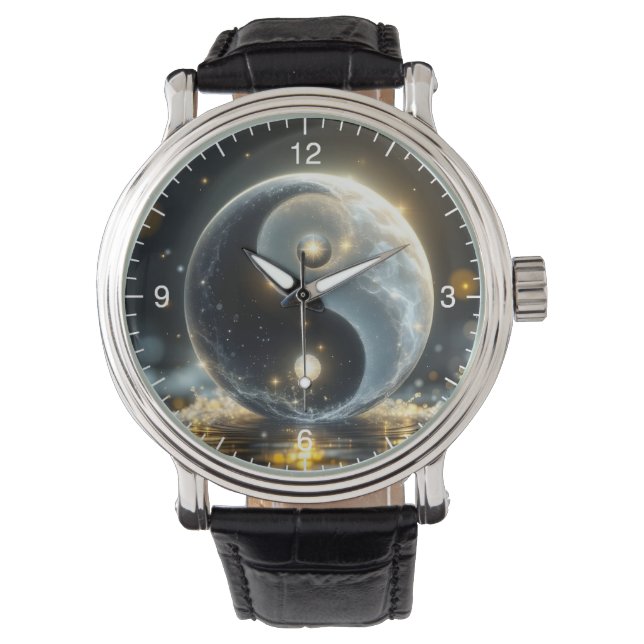 Moderne Zen Yin en Yang sfeer Horloge (Voorkant)