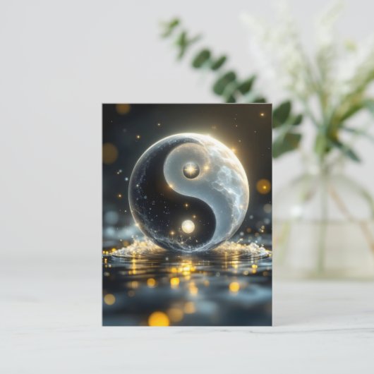 Moderne Zen Yin en Yang vibes Briefkaart (Staand voorkant)