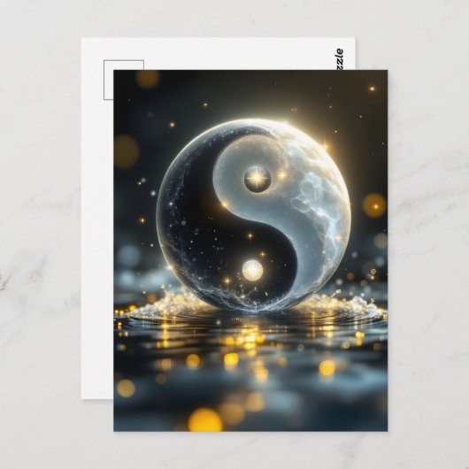 Moderne Zen Yin en Yang vibes Briefkaart (Voorkant / Achterkant)