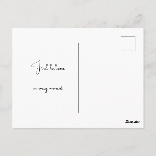 Moderne Zen Yin en Yang vibes Briefkaart (Achterkant)