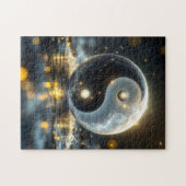 Moderne Zen Yin en Yang vibes Legpuzzel (Horizontaal)