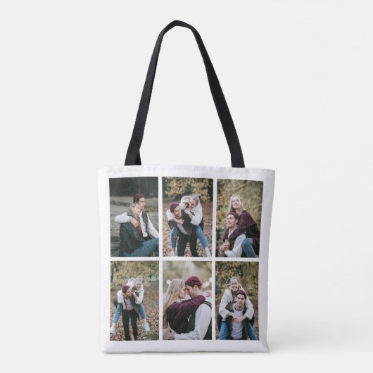 Moderne zes foto collage Canvas tassen (Achterkant)