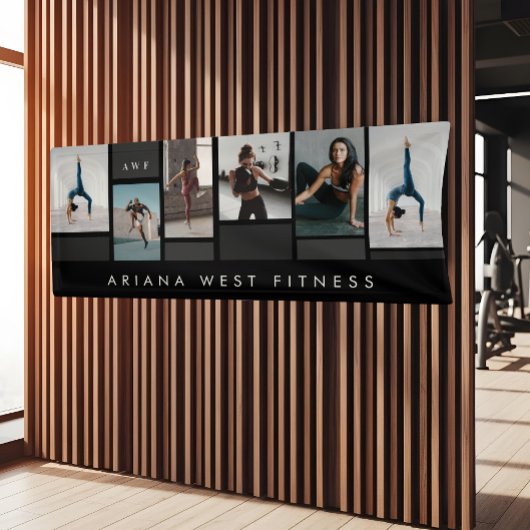 Moderne zes-foto-collage Persoonlijke trainer Fitn Spandoek