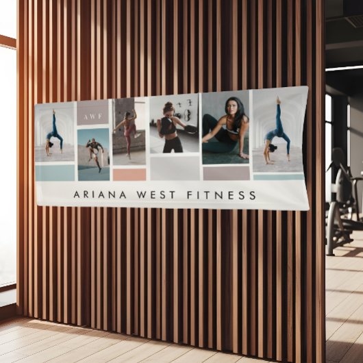 Moderne zes-foto-collage Persoonlijke trainer Fitn Spandoek