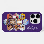 Moderne Zeshoek Foto Collage Persoonlijke Naam Case-Mate iPhone Case (Achterkant (horizontaal))