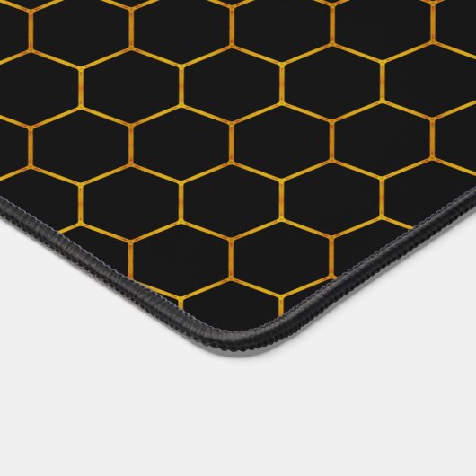 Moderne zeshoek Patroon Koel Abstract Zwart & Goud Bureaumat (Hoek)