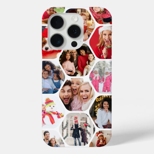 Moderne zeshoekige multi-fotocollage Case-Mate iPhone case (Achterkant)