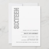 Moderne zestien 16e verjaardag van de uitnodiging (Voorkant)