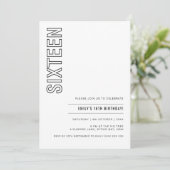 Moderne zestien 16e verjaardag van de uitnodiging (Staand voorkant)