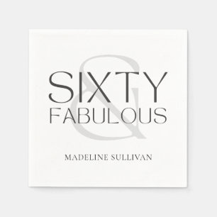 Moderne Zestig en Fabulous Cursieve 60ste Verjaard Servet