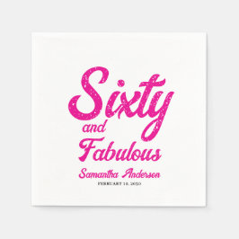 Moderne Zestig en Fabulous Roze 60e Verjaardagsfee Servet