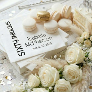 Moderne zestig en fantastisch vet verjaardagsfeest servet