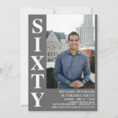 Moderne ZESTIG Foto 60e Verjaardagsfeest Kaart (Voorkant)