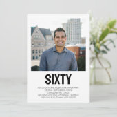 Moderne ZESTIG Foto 60e Verjaardagsfeest Kaart (Staand voorkant)