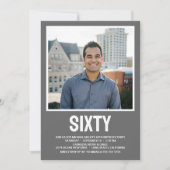 Moderne ZESTIG Foto 60e Verjaardagsfeest Kaart (Voorkant)