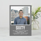 Moderne ZESTIG Foto 60e Verjaardagsfeest Kaart (Staand voorkant)