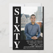 Moderne ZESTIG Foto 60e Verjaardagsfeest Kaart (Voorkant)