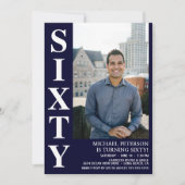 Moderne ZESTIG Foto 60e Verjaardagsfeest Kaart (Voorkant)