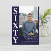 Moderne ZESTIG Foto 60e Verjaardagsfeest Kaart (Staand voorkant)