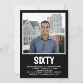 Moderne ZESTIG Foto 60e Verjaardagsfeest Kaart (Voorkant)