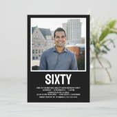 Moderne ZESTIG Foto 60e Verjaardagsfeest Kaart (Staand voorkant)