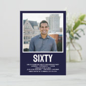 Moderne ZESTIG Foto 60e Verjaardagsfeest Kaart (Staand voorkant)