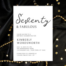 Moderne Zeventig en Fabulous Script 70ste Verjaard