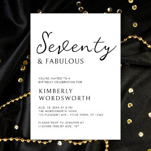 Moderne Zeventig en Fabulous Script 70ste Verjaard Kaart