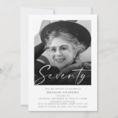 Moderne zeventig foto verjaardagsfeestuitnodiging kaart (Voorkant)