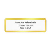 Moderne Zeventiger Vibe Gouden Frame Adres  Etiket (Voorkant)
