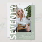 Moderne ZEVENTY Foto 70th Birthday Party Kaart (Voorkant)
