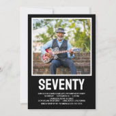 Moderne ZEVENTY Foto 70th Birthday Party Kaart (Voorkant)