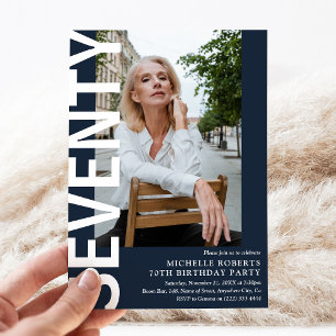 Moderne ZEVENTY Foto 70th Birthday Party Kaart