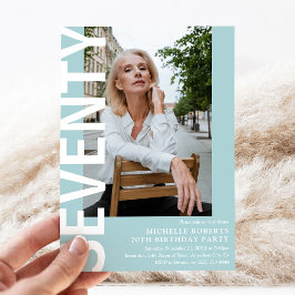 Moderne ZEVENTY Foto 70th Birthday Party Kaart