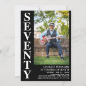 Moderne ZEVENTY Foto 70th Birthday Party Kaart (Voorkant)