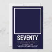 Moderne ZEVENTY Foto 70th Birthday Party Kaart (Voorkant)