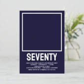 Moderne ZEVENTY Foto 70th Birthday Party Kaart (Staand voorkant)