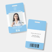 Moderne ziektekostenverzekering Personeel blauw pa Badge (Voor- en achterkant)