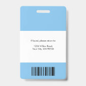 Moderne ziektekostenverzekering Personeel blauw pa Badge (Achterkant)