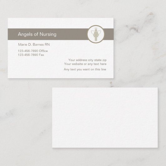 Moderne ziekteverpleging visitekaartje (Voorkant / Achterkant)