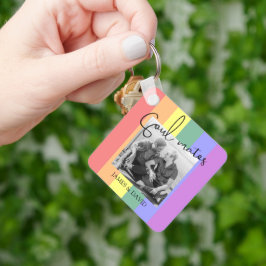 Moderne Zielenpartners LGBT Foto Sleutelhanger