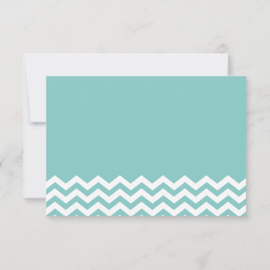 Moderne Zigzag Aqua en Bow Response Kaart (Achterkant)