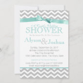 Moderne Zigzag Aqua Trouwdouche Kaart (Voorkant)