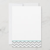 Moderne Zigzag Aqua Trouwdouche Kaart (Achterkant)