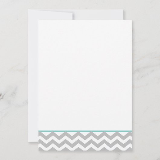 Moderne Zigzag Aqua Trouwdouche Kaart (Achterkant)