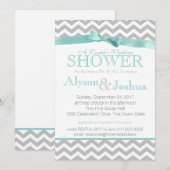 Moderne Zigzag Aqua Trouwdouche Kaart (Voorkant / Achterkant)