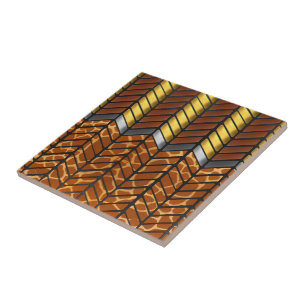Moderne Zigzag Chevron Giraffe Dierprint Tegeltje