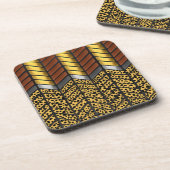 Moderne Zigzag Chevron Luipaard Dierprint Bier Onderzetter (Linkerzijde)