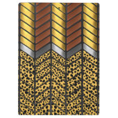 Moderne Zigzag Chevron Luipaard Dierprint Klembord (Achterkant)